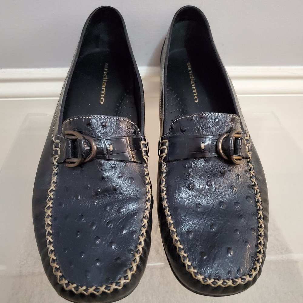 Andiamo Black Leather Loafers